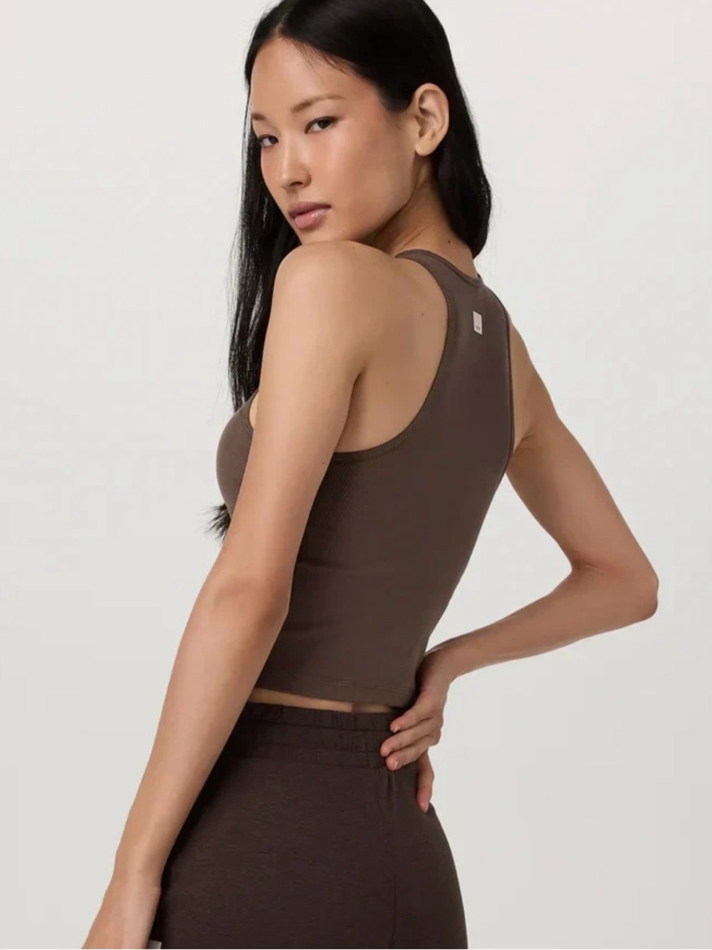 Vuori Ribbed Cropped Tank Top in Java - Picture 3 of 6